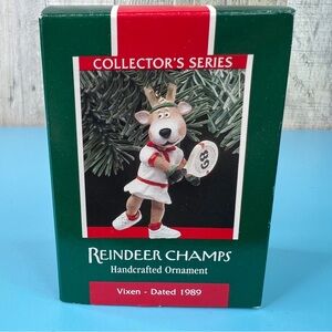 Hallmark Keepsake Ornament Reindeer Champs Handcrafted Vixen Dated 1989